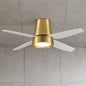 Hugh 52 in. LED Indoor Brushed Brass Ceiling Fan with White Blades 38710 HBC