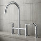 Parma Double Handle Bridge Kitchen Faucet with Side Spray in Polished Chrome D424458