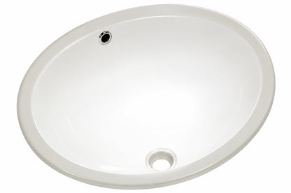 LORDEAR 19 in Oval Porcelain Undermount Bathroom Vessel Sink in White with Overflow HUY1916