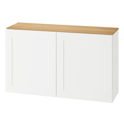 Hampton Bay Shaker 36 in W x 12 in D x 18 in H Assembled Wall Bridge Cabinet in Satin White KW3618 SSW/205390958