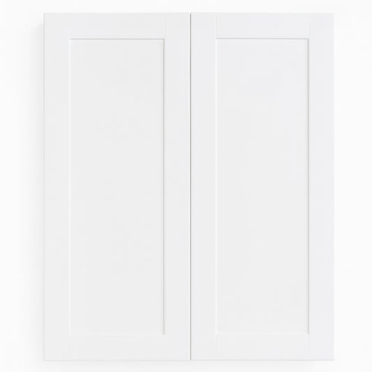 Hampton Bay Shaker 36 in W x 12 in D x 42 in H Assembled Wall Kitchen Cabinet in Satin White