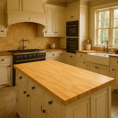 5 ft. L x 30 in. D Finished Engineered Birch Butcher Block Desktop Countertop 5904316519063 Hampton Bay