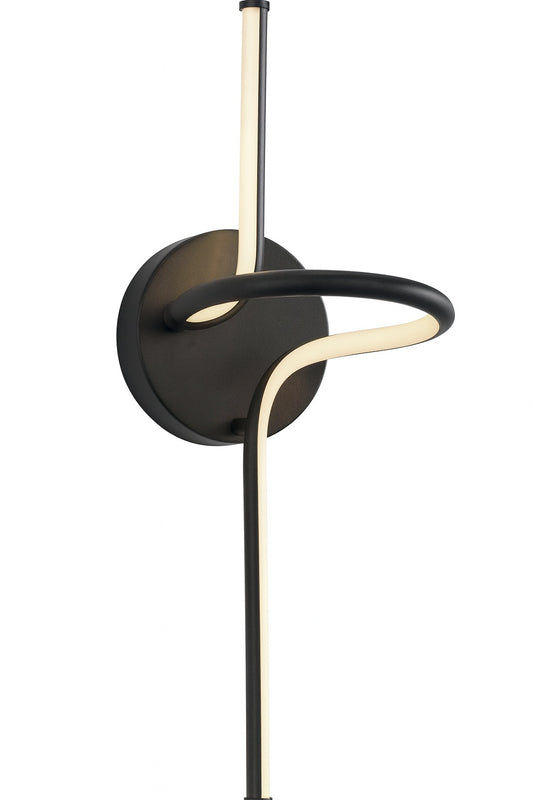 Artika Swirl Mini 8 9 in 1 Light Matte Black Modern Dimmable Integrated LED 3 CCT Wall Sconce for Bathroom