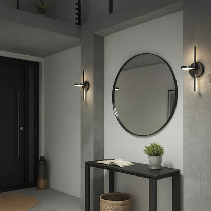 Artika Swirl Mini 8 9 in 1 Light Matte Black Modern Dimmable Integrated LED 3 CCT Wall Sconce for Bathroom