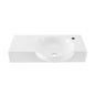 Chateau 29.31 in. Right Side Faucet Wall-Mount Ceramic Rectangular Bathroom Vessel Sink in Glossy White