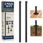 EXCELLO GLOBAL PRODUCTS Two 10 ft String Light Poles Black