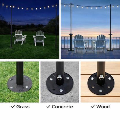 Excello Global Products Four 10 Ft String Light Poles