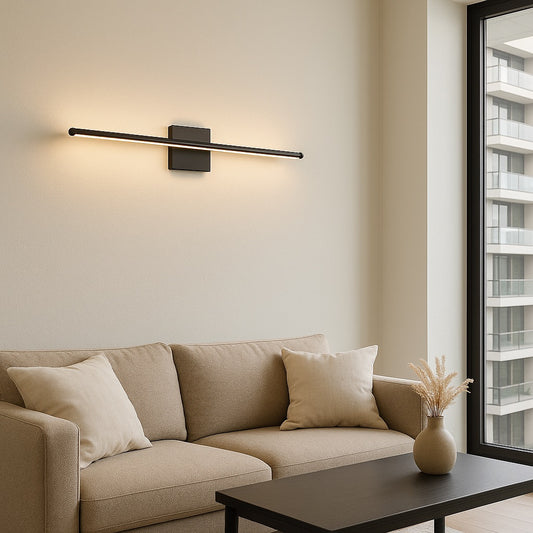 JONATHAN Y Makena 28 in. 2-Light Oil Rubbed Bronze Dimmable Integrated LED Modern Metal Wall Sconce