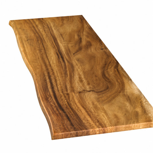 6 ft L x 25 in D Finished Saman Solid Wood Butcher Block Countertop in with Live Edge