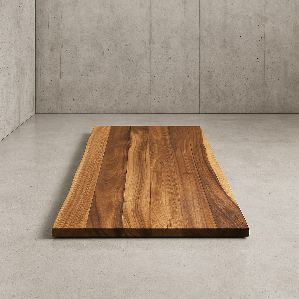 Hampton Bay 8 ft L x 25 in D Finished Saman Solid Wood Butcher Block Countertop With Live Edge saman 8ft