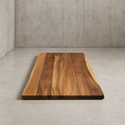 Hampton Bay 8 ft L x 25 in D Finished Saman Solid Wood Butcher Block Countertop With Live Edge saman 8ft