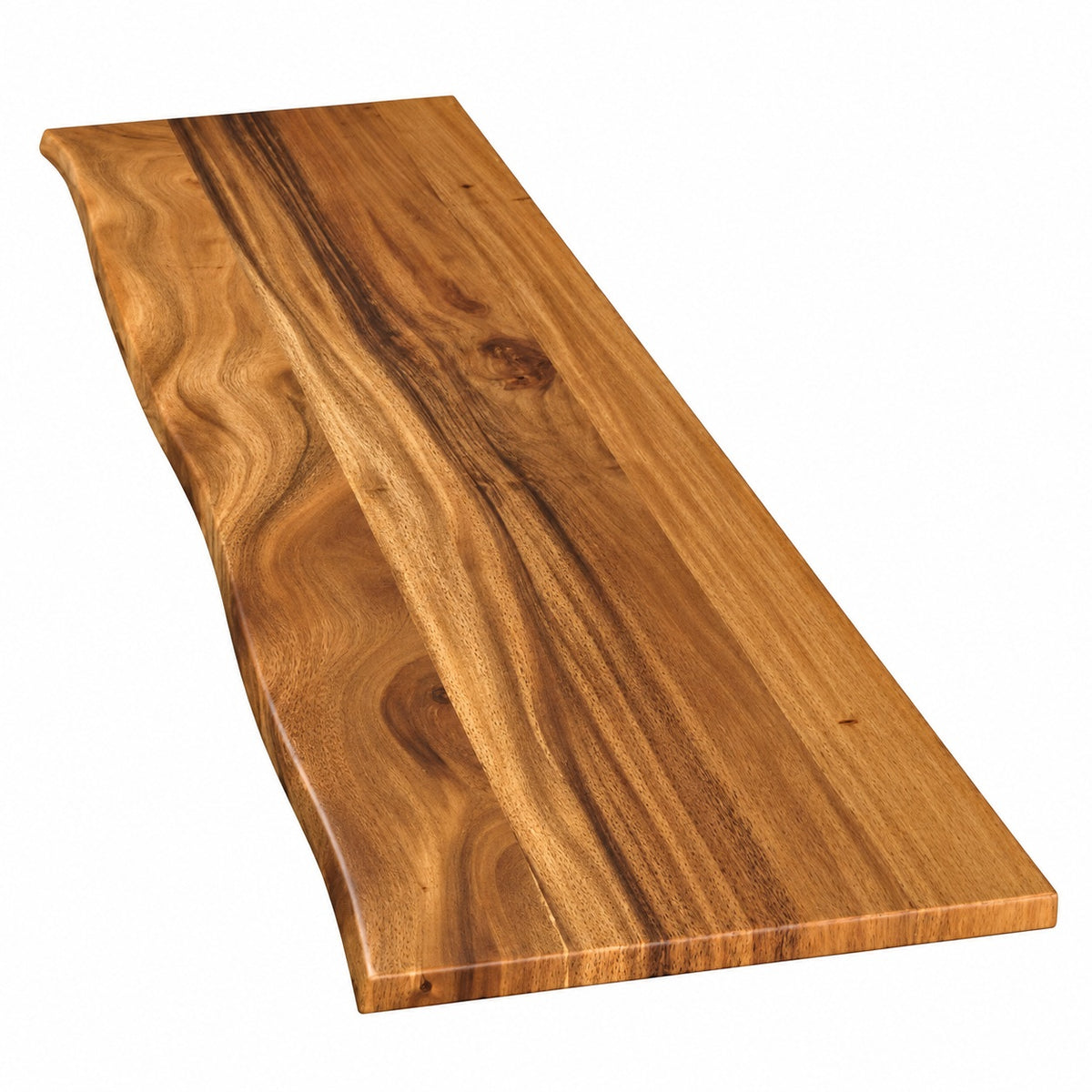 Hampton Bay 8 ft L x 25 in D Finished Saman Solid Wood Butcher Block Countertop in with Live Edge HD SBB38AB S8