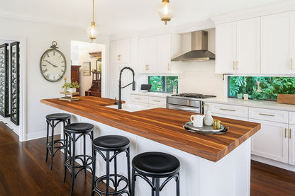 Hampton Bay 6 ft L x 39 in D Unfinished Walnut Solid Wood Butcher Block Countertop Island with Standard Edge