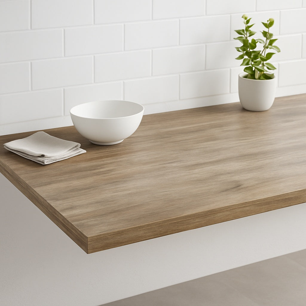 Hampton Bay 6 ft L x 25 in D Unfinished Acacia Butcher Block Countertop with Standard Edge