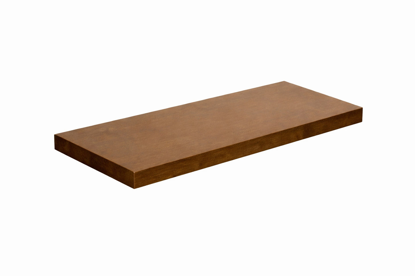 HARDWOOD REFLECTIONS Solid Wood Butcher Block Shelf 48 in W X 12 in D X 1 5 in H in Walnut Stain Hevea UV Finish