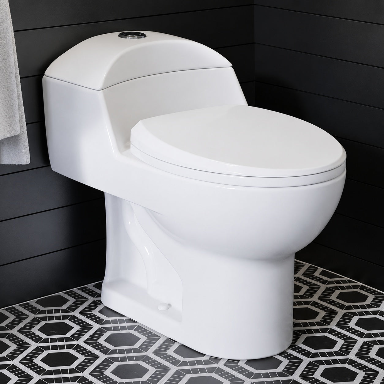 Swiss Madison Chateau 1 Piece 1 1 1 6 GPF Dual Flush Elongated Toilet in White SM 1T803