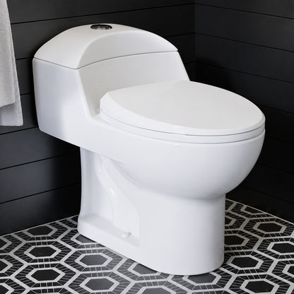 Swiss Madison Chateau 1 Piece 1 1 1 6 GPF Dual Flush Elongated Toilet in White SM 1T803