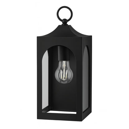 Hampton Bay Tremont 10.3 in. 1-Light Black Outdoor Wall Light Fixture with Clear Glass