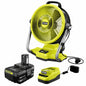 RYOBI ONE 18V Cordless Hybrid WHISPER SERIES 12 in Misting Air Cannon Fan Tool Only PCL850B