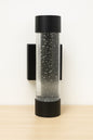 Home Decorators Collection Ansel 11 3 in Black Modern Bubble Glass Integrated LED Hardwired Garage and Porch Exterior Wall Light Cylinder Sconce