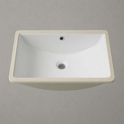 18 in. Rectangular Undermount Porcelain Ceramic Vanity Vessel Sink in White 810054767169 LORDEAR