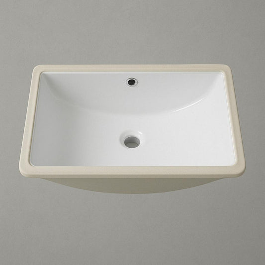 18 in. Rectangular Undermount Porcelain Ceramic Vanity Vessel Sink in White 810054767169 LORDEAR