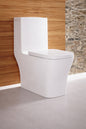 Swiss Madison Concorde 10 in Rough In 1 piece 1 1 1 6 GPF Dual Flush Square Toilet in Glossy White Seat Included