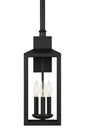 Home Decorators Collection Havenridge 23 2 in 3 Light Matte Black Hardwired Outdoor Wall Light Lantern Sconce with Clear Seeded Glass 1 Pack