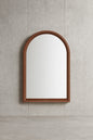 Medium Modern Arched Walnut Framed Mirror (20 in. W x 30 in H)