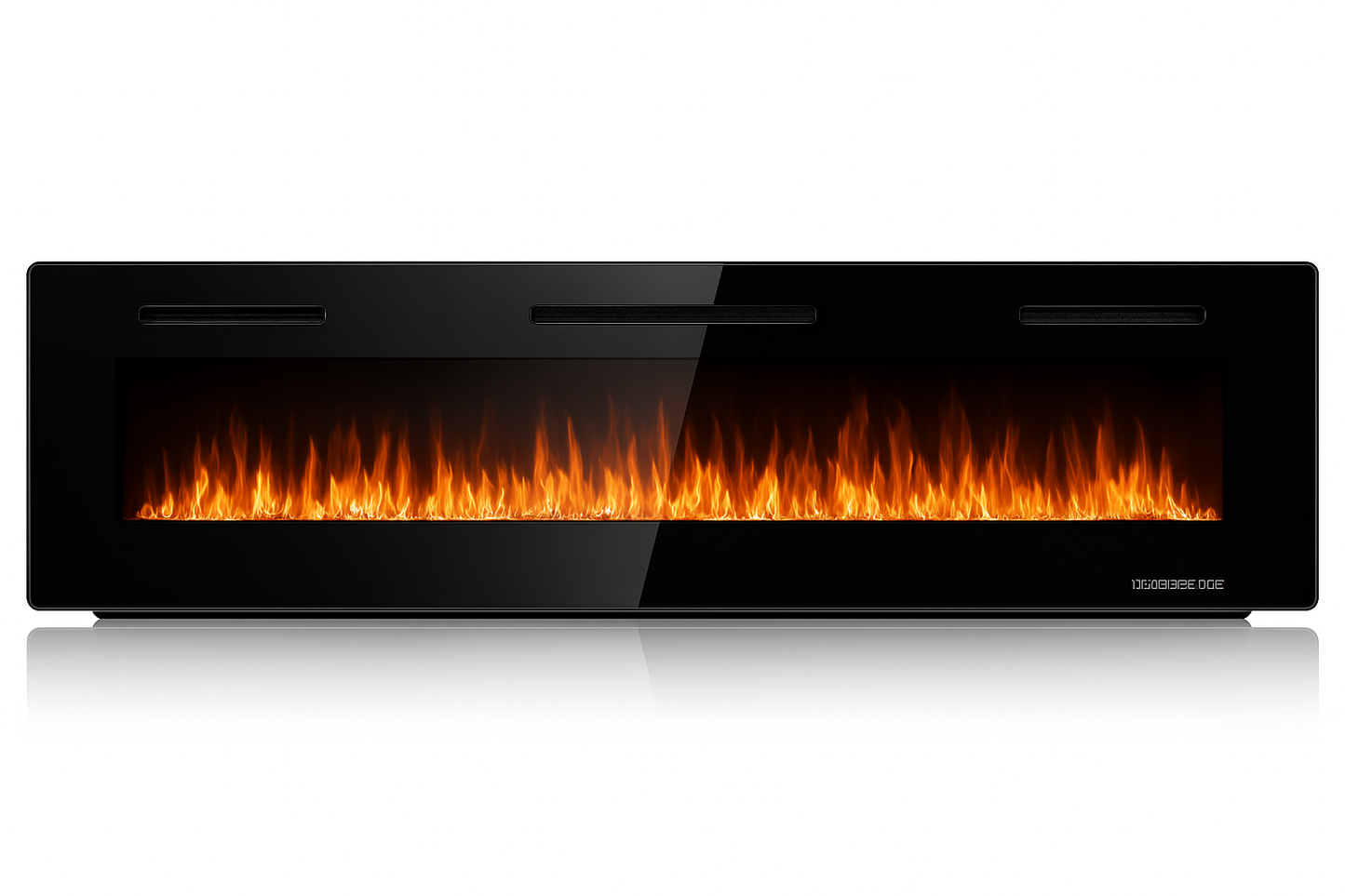 60 in. Wall-Mount 9-Color Flames Electric Fireplace with Remote Control in Black