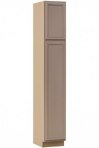 Hampton Bay 18 in W x 24 in D x 90 in H Assembled Pantry Kitchen Cabinet in Unfinished with Recessed Panel