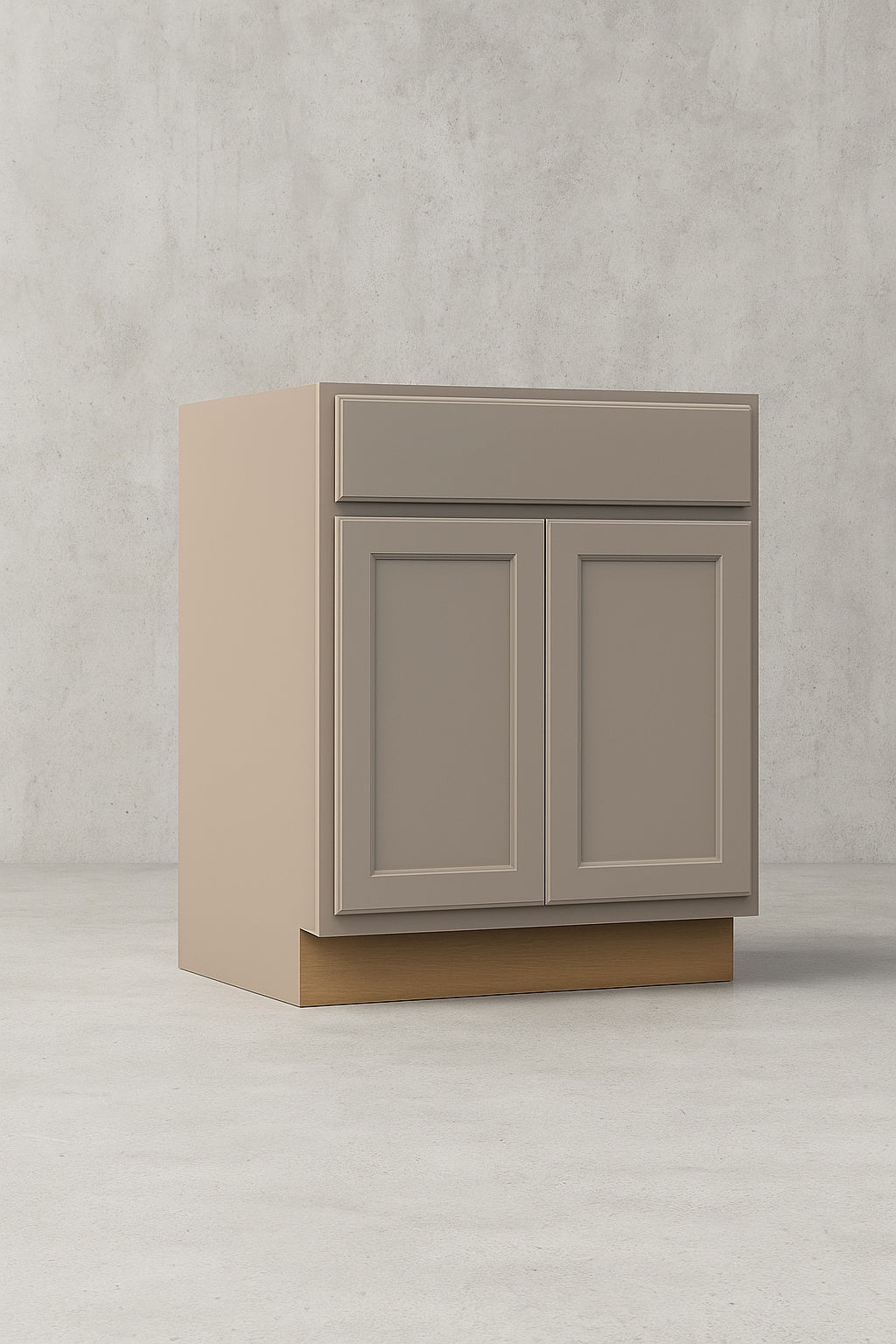 27 in. W x 24 in. D x 34.5 in. H Assembled Base Kitchen Cabinet in Unfinished with Recessed Panel