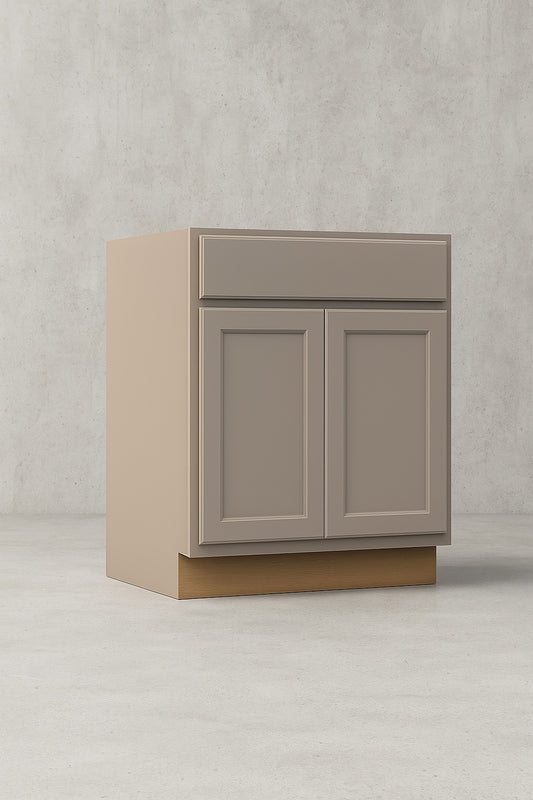 27 in. W x 24 in. D x 34.5 in. H Assembled Base Kitchen Cabinet in Unfinished with Recessed Panel
