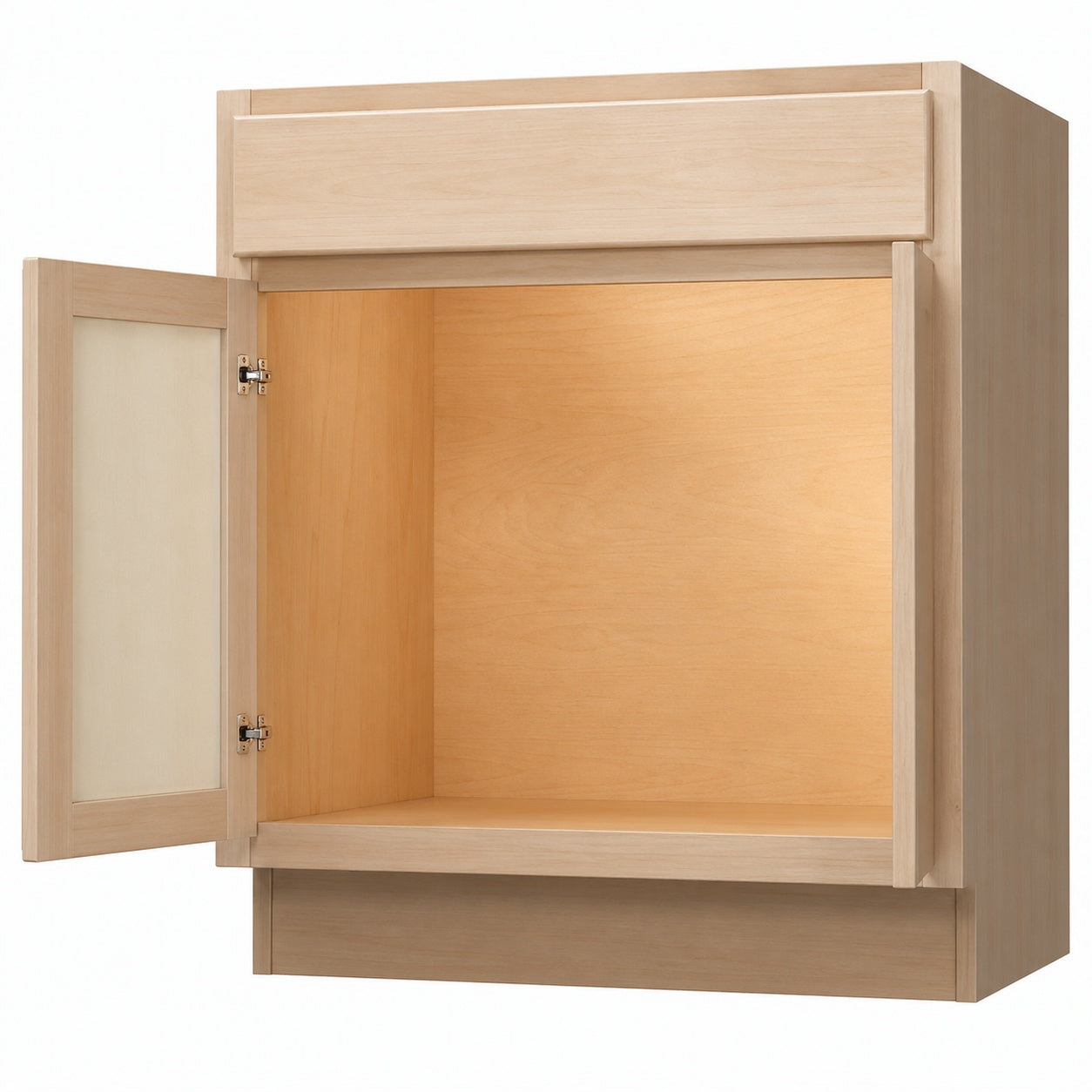 Hampton Bay Recessed Panel 27 in W x 24 in D x 34 5 in H Assembled Base Cabinet in Unfinished