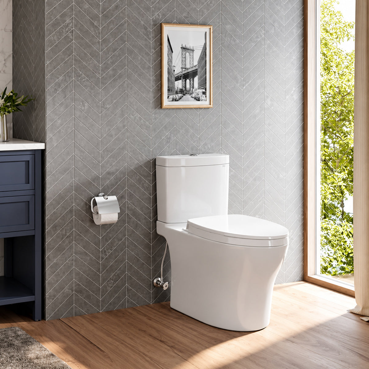 TOTO Aquia IV 12 in Rough In 2 Piece 0 9 1 28 GPF Dual Flush Elongated Toilet Comfort Height in Cotton White Seat Included MS446124CEMFGN 01