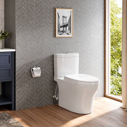 TOTO Aquia IV 12 in Rough In 2 Piece 0 9 1 28 GPF Dual Flush Elongated Toilet Comfort Height in Cotton White Seat Included MS446124CEMFGN 01