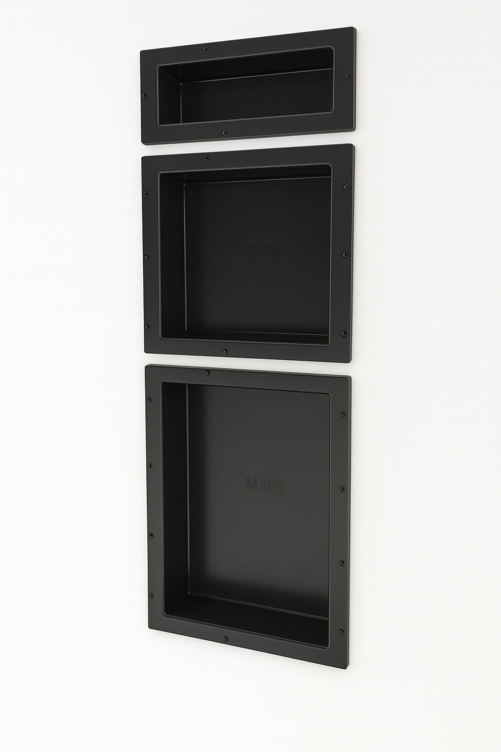 Redi Niche 16 in x 40 in Triple Shower Niche Set in Black RNT1614S 6 20