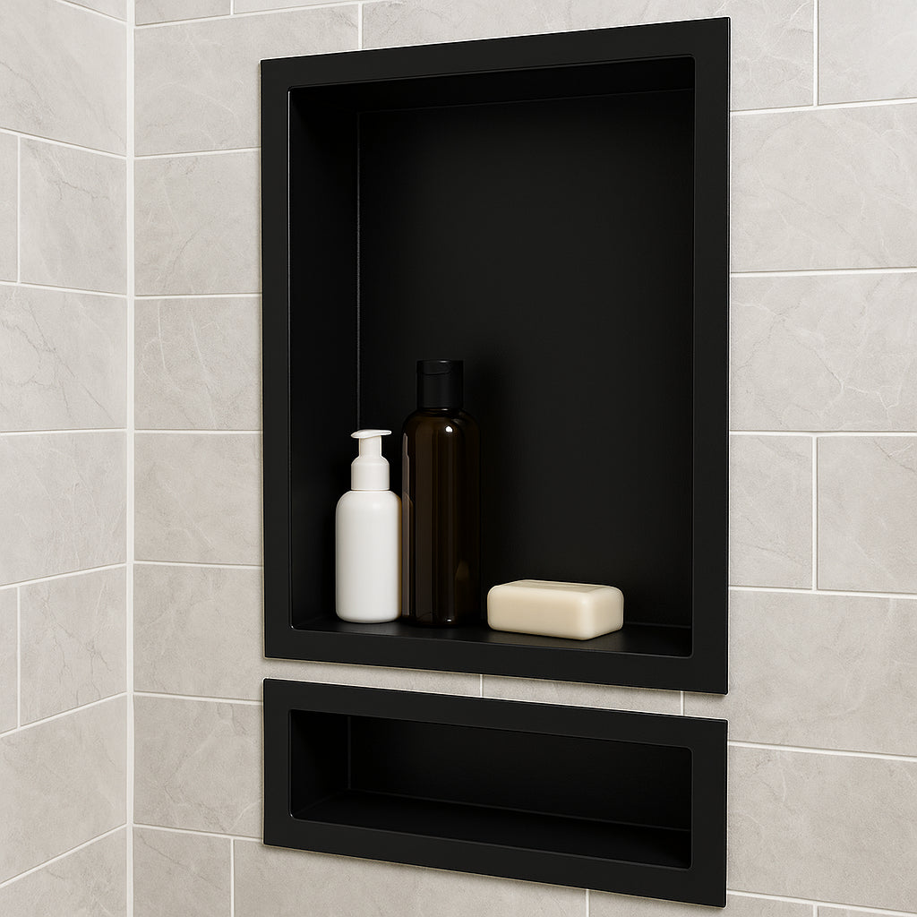 Tile Redi Redi Niche 16 in. W x 26 in. H x 4 in. D Shampoo - Soap Double Niche Set