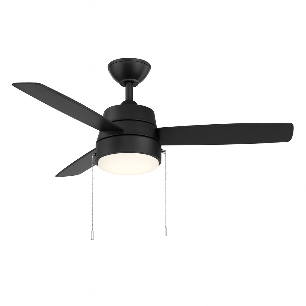 Hampton Bay Caprice 44 in Integrated LED Indoor Matte Black Ceiling Fan with Light Kit