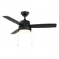 Hampton Bay Caprice 44 in Integrated LED Indoor Matte Black Ceiling Fan with Light Kit