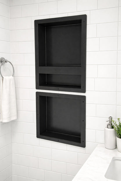 Tile Redi Redi Niche 16 in x 34 in Triple Shower Niche Set in Black