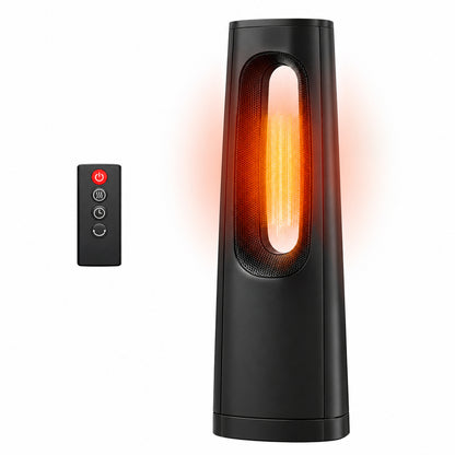 Lasko Bladeless 1500W 28 in Black Electric Oscillating Tower Ceramic Space Heater with Remote Control and Digital Display CW100