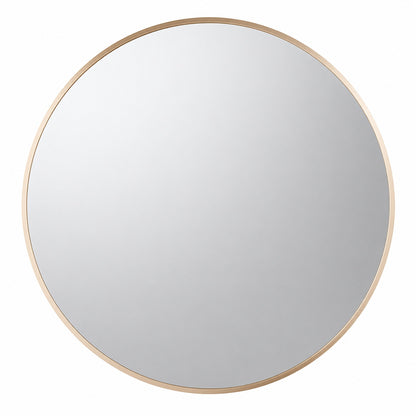 Home Decorators Collection Mona 24 in W x 24 in H Round Stainless Steel Framed Wall Bathroom Vanity Mirror in Brushed Nickel