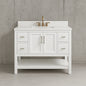Sturgess 43 in. Single Sink White Bath Vanity with White Carrara Marble Top (Assembled)