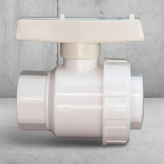 1 1 2 in PVC Sch 40 Single Union Slip x Slip Ball Valve PVCBV112SU/319717593