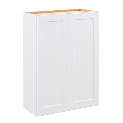 Hampton Bay Shaker 30 in W x 12 in D x 42 in H Assembled Wall Kitchen Cabinet in Satin White KW3042 SSW
