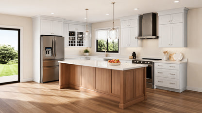 Hampton Bay Shaker 30 in W x 12 in D x 42 in H Assembled Wall Kitchen Cabinet in Satin White KW3042 SSW