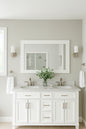 Home Decorators Collection Caville 60 in. W x 32 in. H Rectangular Framed Wall Mount Bathroom Vanity Mirror in White