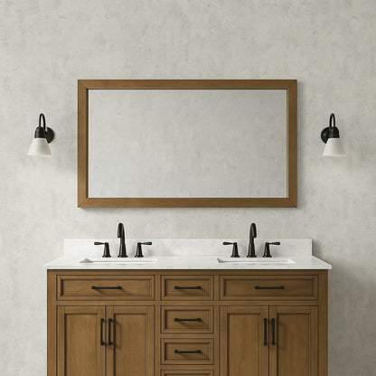 Home Decorators Collection Caville 60 in. W x 32 in. H Rectangular Framed Wall Mount Bathroom Vanity Mirror in Almond Toffee