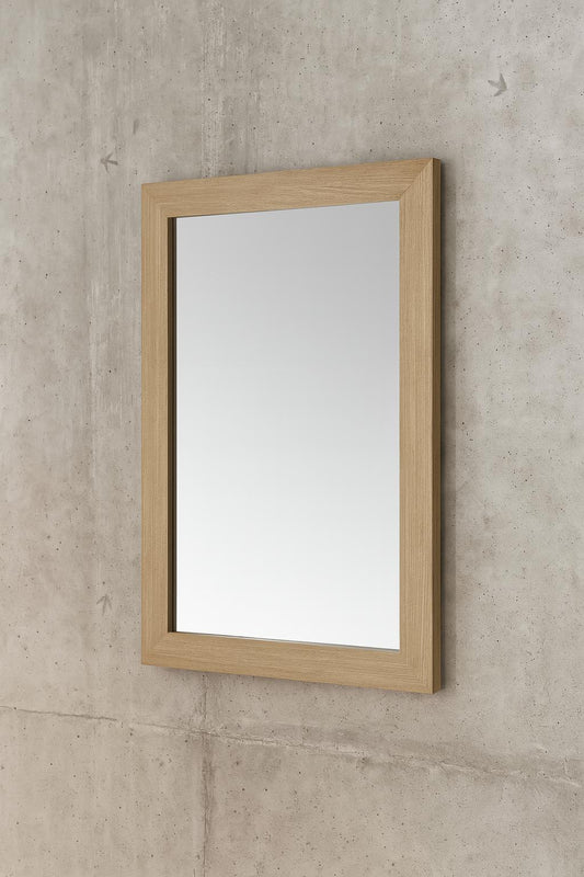 Glacier Bay Huckleberry 24 in W x 32 in H Rectangular Framed Wall Mount Bathroom Vanity Mirror in Weathered Tan Huckleberry